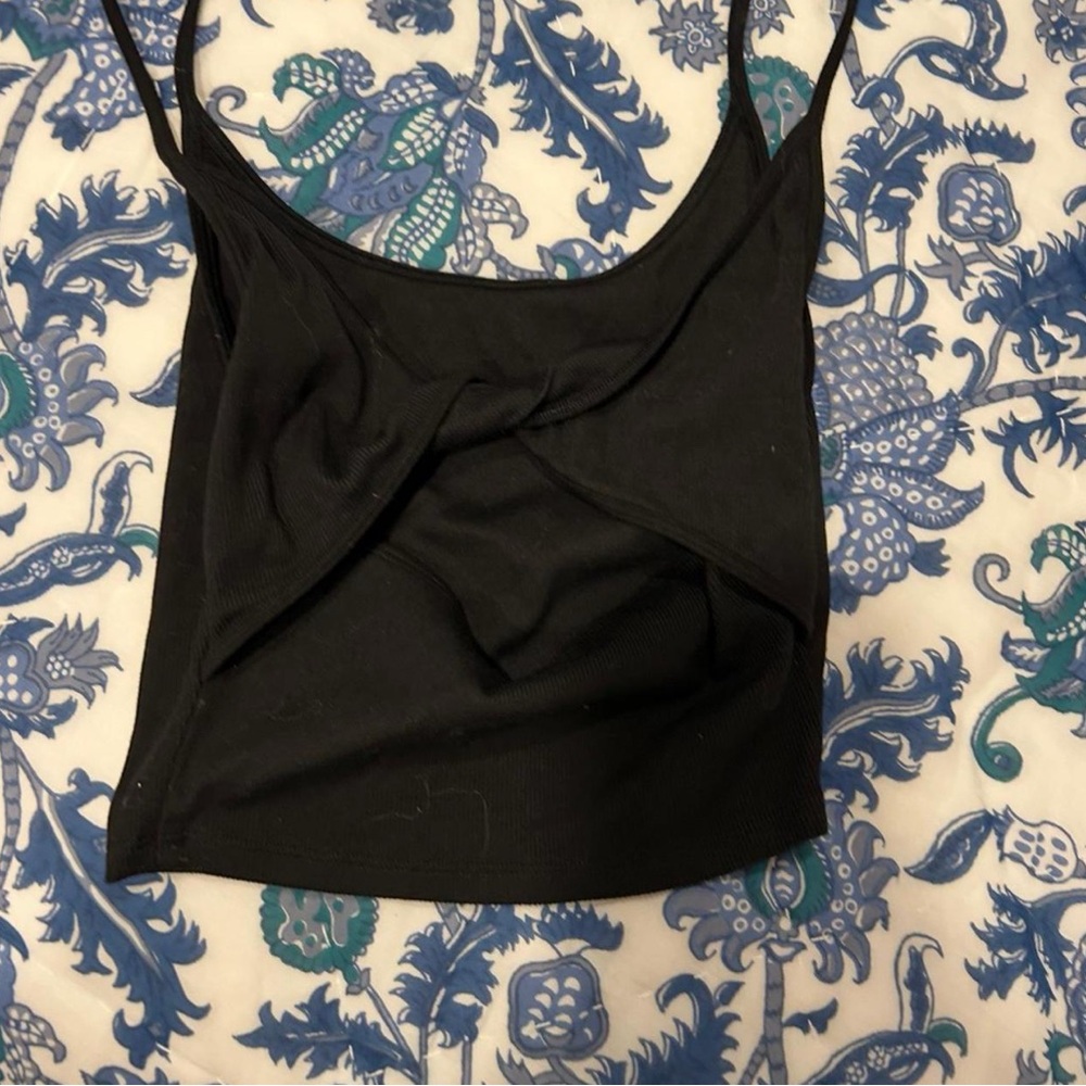 Black Twist Front Tank Top